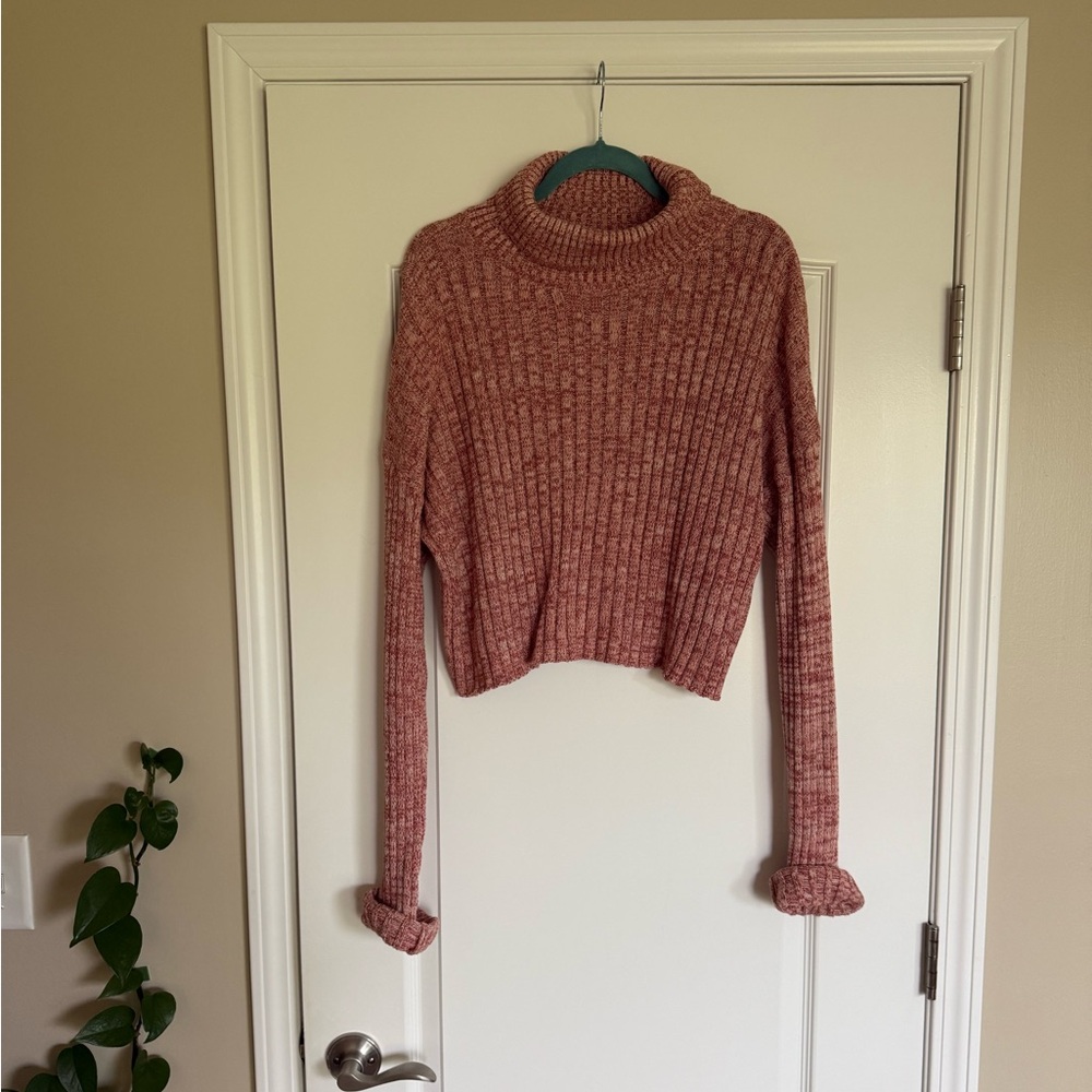 Forever 21 Terracotta Cropped Turtleneck Sweater